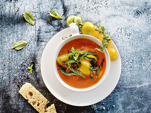 Gaspacho de tomates orangées